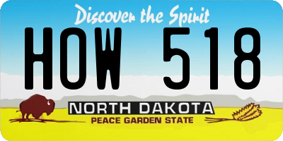 ND license plate HOW518