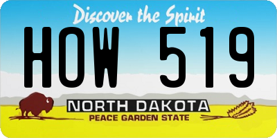 ND license plate HOW519