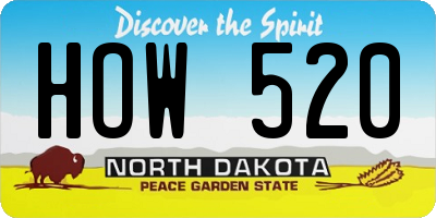 ND license plate HOW520