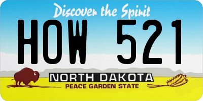 ND license plate HOW521