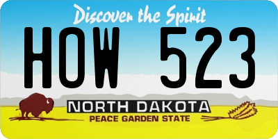 ND license plate HOW523