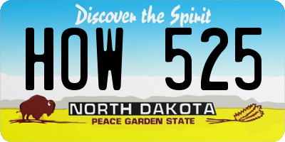 ND license plate HOW525