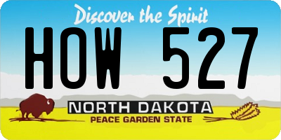 ND license plate HOW527