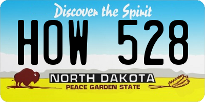 ND license plate HOW528
