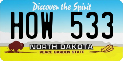ND license plate HOW533