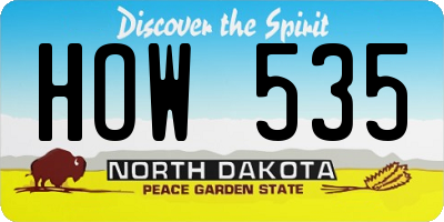 ND license plate HOW535