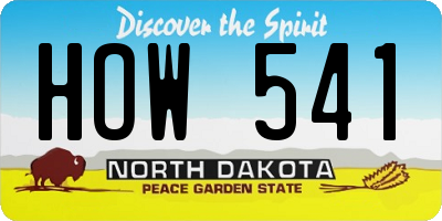 ND license plate HOW541