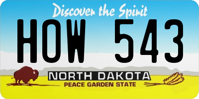 ND license plate HOW543