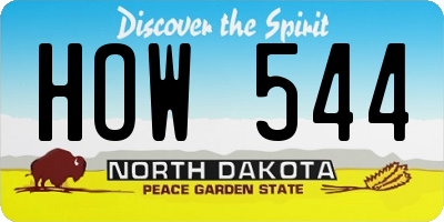 ND license plate HOW544