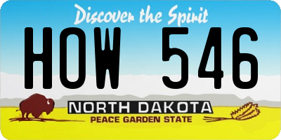 ND license plate HOW546