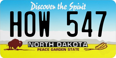 ND license plate HOW547
