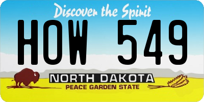 ND license plate HOW549