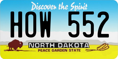 ND license plate HOW552