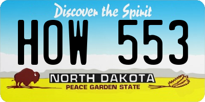 ND license plate HOW553