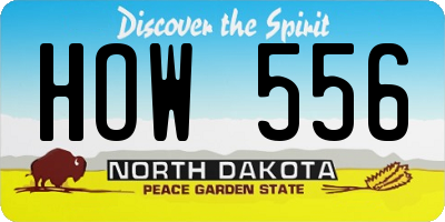 ND license plate HOW556