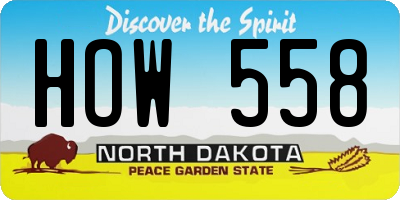 ND license plate HOW558