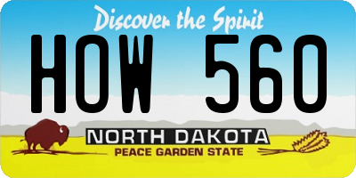 ND license plate HOW560
