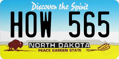 ND license plate HOW565