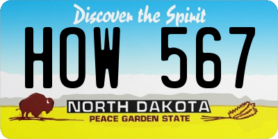 ND license plate HOW567