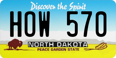ND license plate HOW570