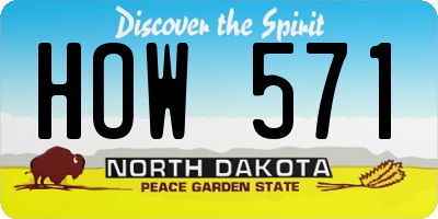 ND license plate HOW571