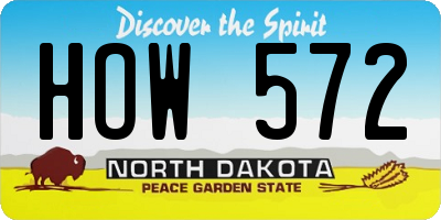 ND license plate HOW572