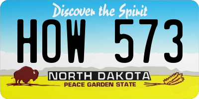 ND license plate HOW573