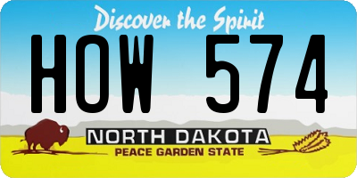 ND license plate HOW574