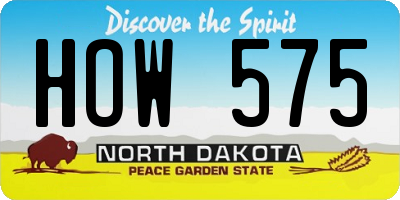 ND license plate HOW575