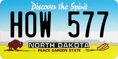 ND license plate HOW577