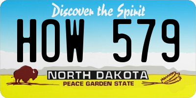 ND license plate HOW579