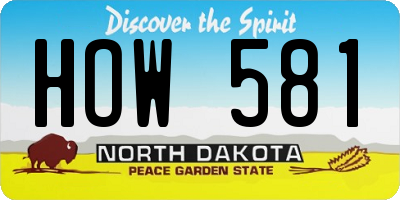 ND license plate HOW581