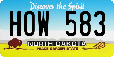 ND license plate HOW583