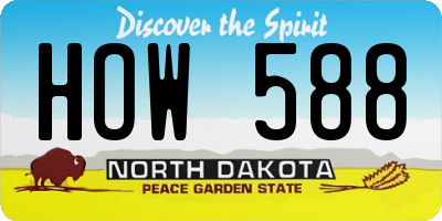 ND license plate HOW588
