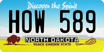 ND license plate HOW589