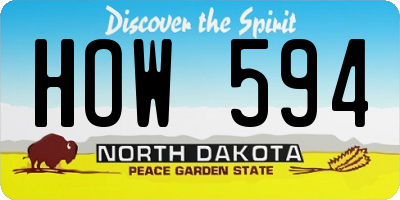 ND license plate HOW594