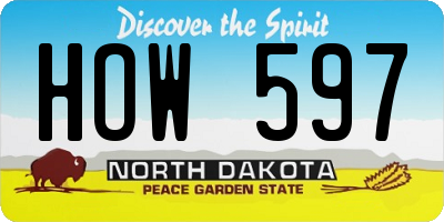 ND license plate HOW597