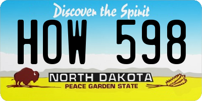 ND license plate HOW598
