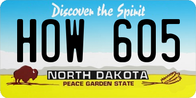 ND license plate HOW605