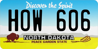 ND license plate HOW606