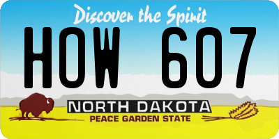 ND license plate HOW607
