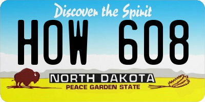 ND license plate HOW608