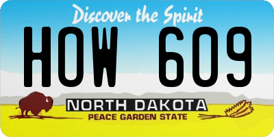 ND license plate HOW609