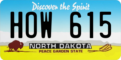 ND license plate HOW615