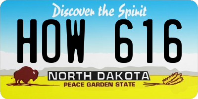 ND license plate HOW616