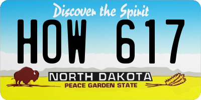 ND license plate HOW617
