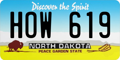 ND license plate HOW619