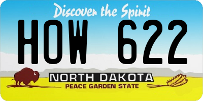 ND license plate HOW622