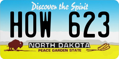 ND license plate HOW623