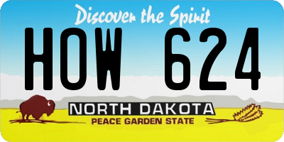 ND license plate HOW624